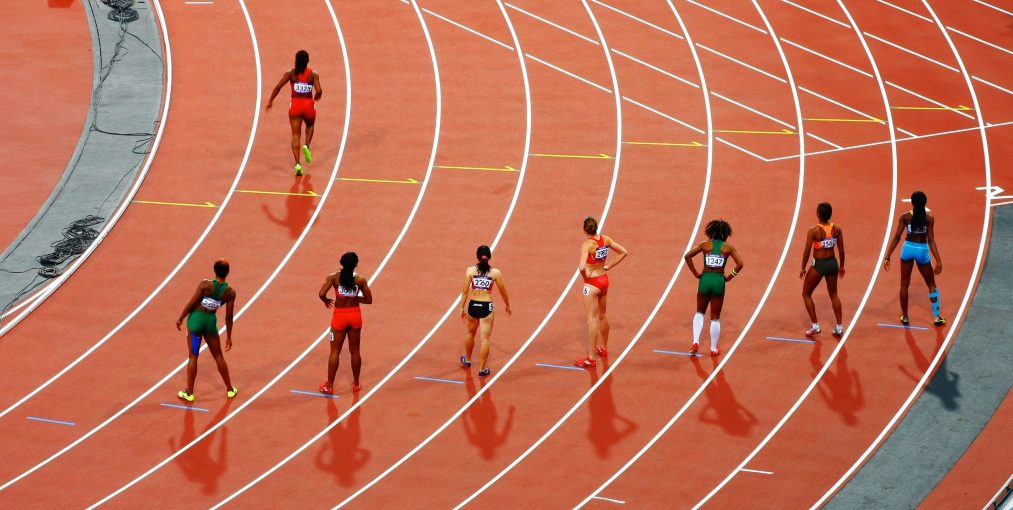 runners ready to start a race at the olympics