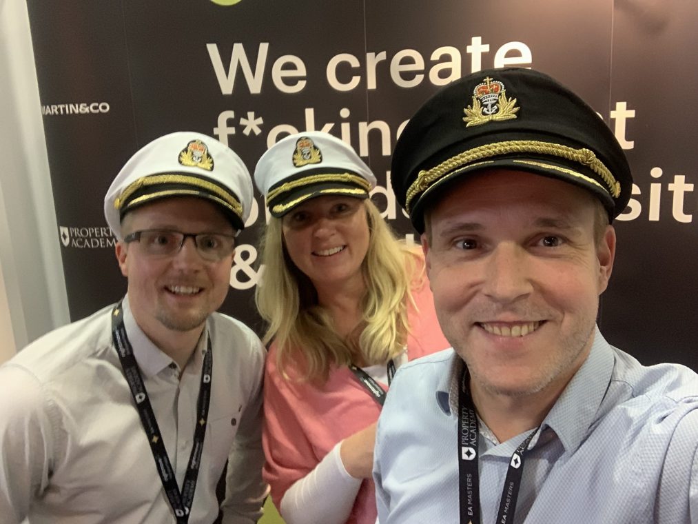 property stream directors at the EA Masters event with captain hats on