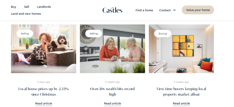 Castles estate agent in Berkhamsted keeps blog and news page on their website updated with regular, new content. 